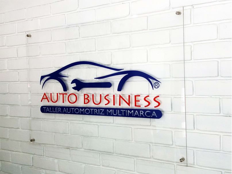 Letrero de recepción Auto Business