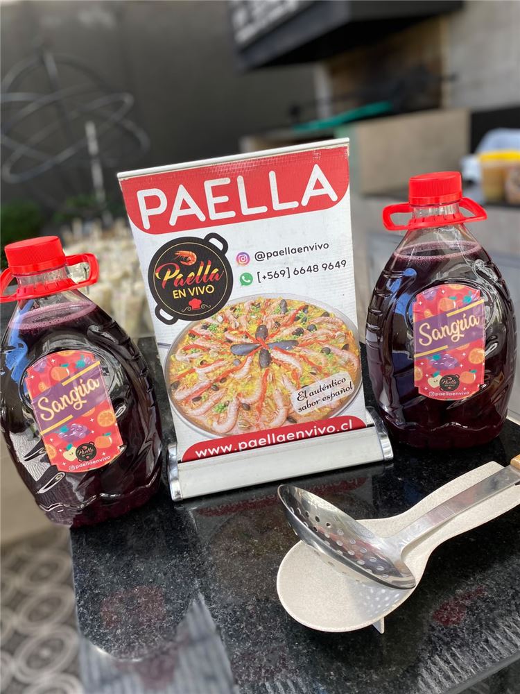 Mini pendón de mesa Paella En Vivo