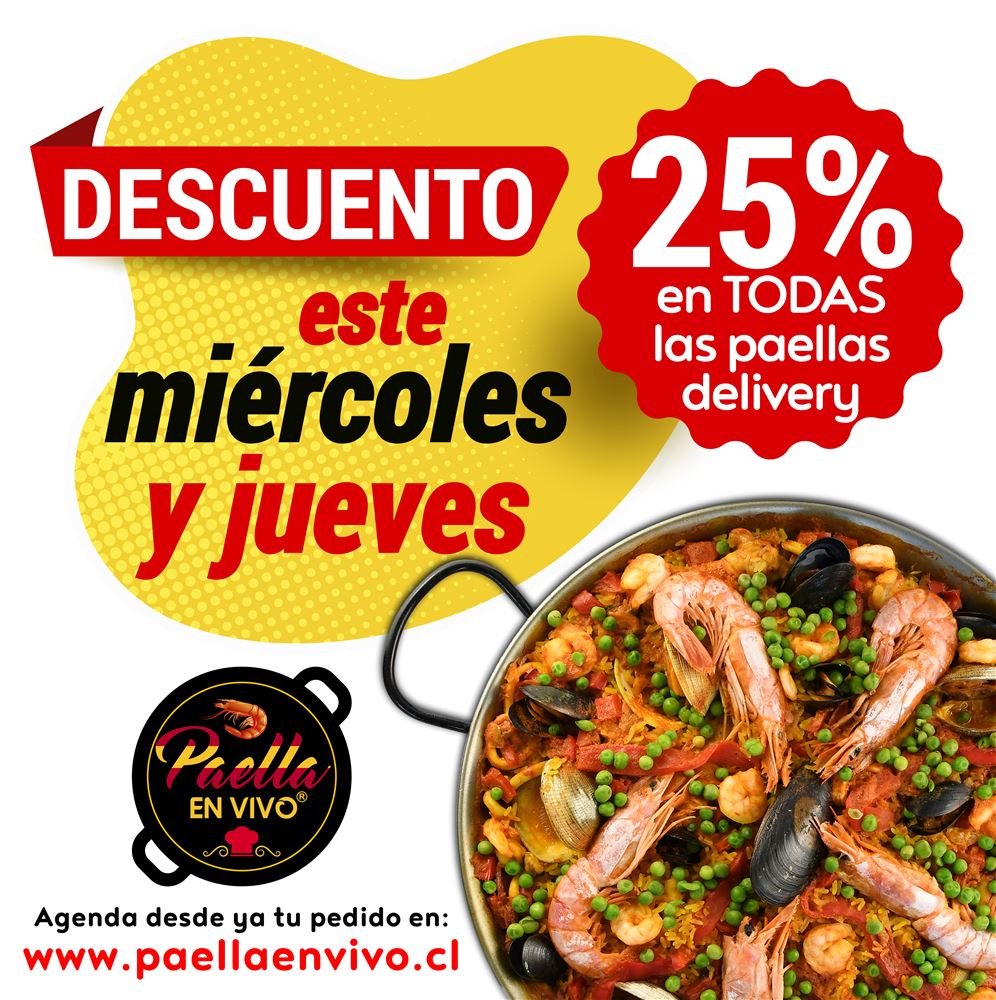 Paella En Vivo: 25 % de descuento en delivery